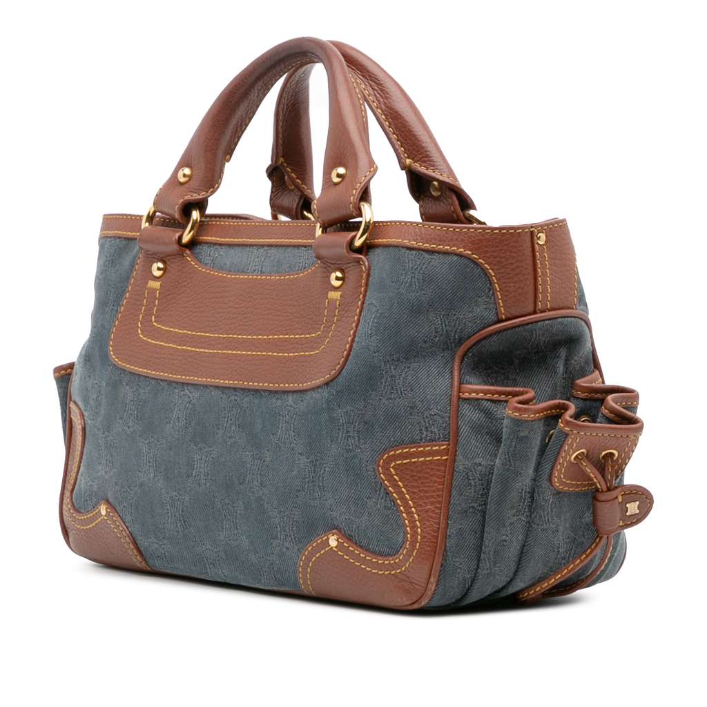 Celine Macadam Denim Boogie Handbag - Back view