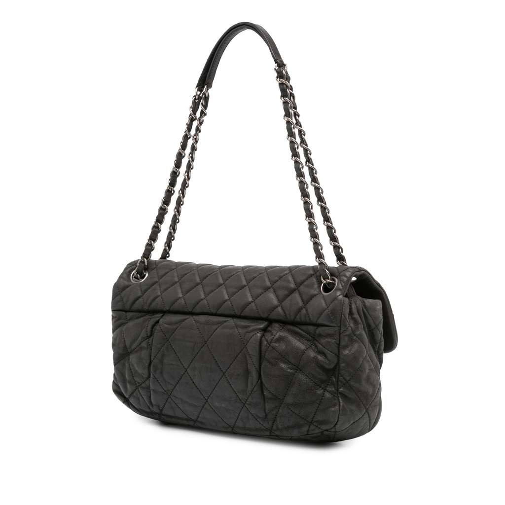 Chanel Large Iridescent Quilted Calfskin Coco Pleats Flap - Back view