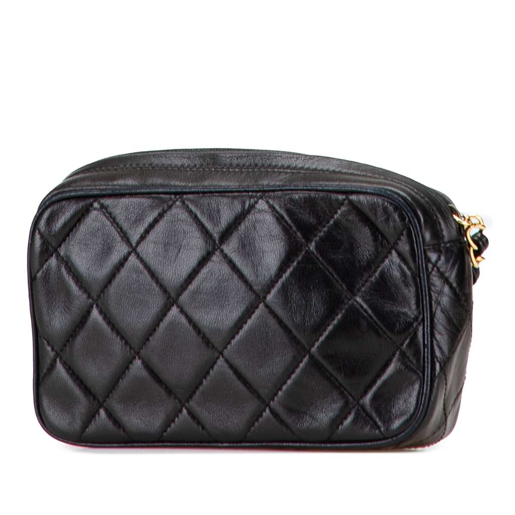 Chanel Quilted Lambskin Tassel Pouch - Back view
