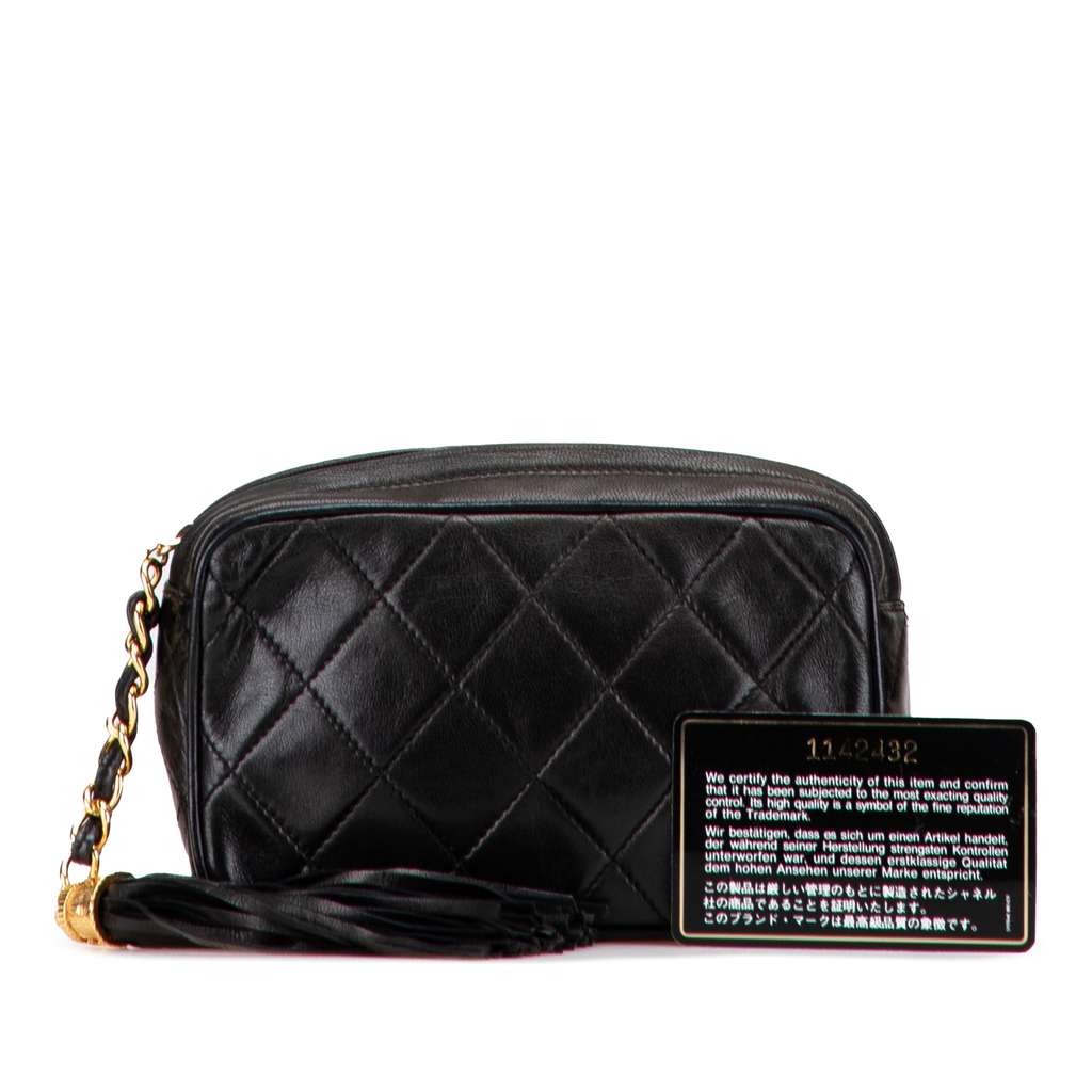 Chanel Quilted Lambskin Tassel Pouch - Image 13