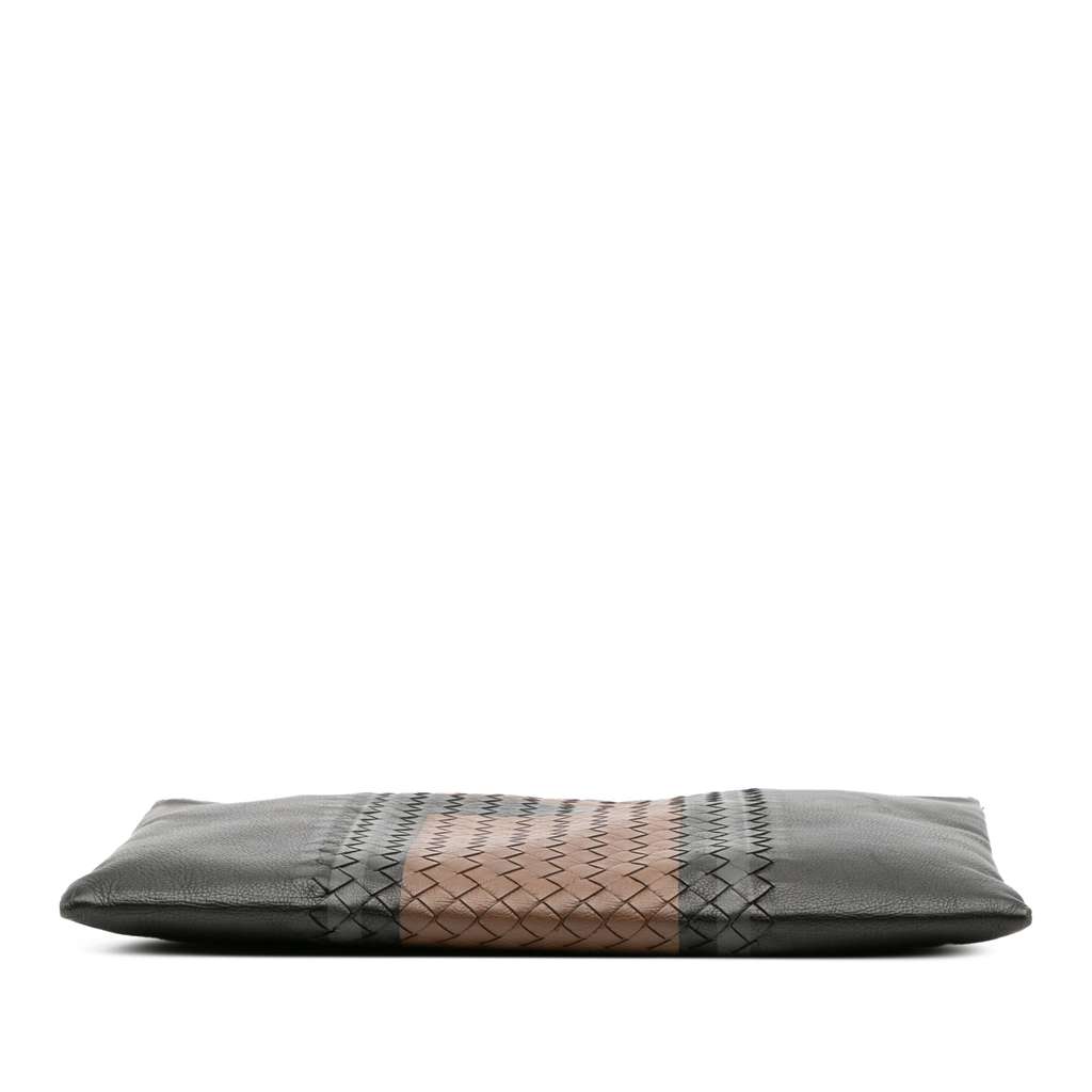 Bottega Veneta Intrecciato Trimmed Leather Clutch - Image 6