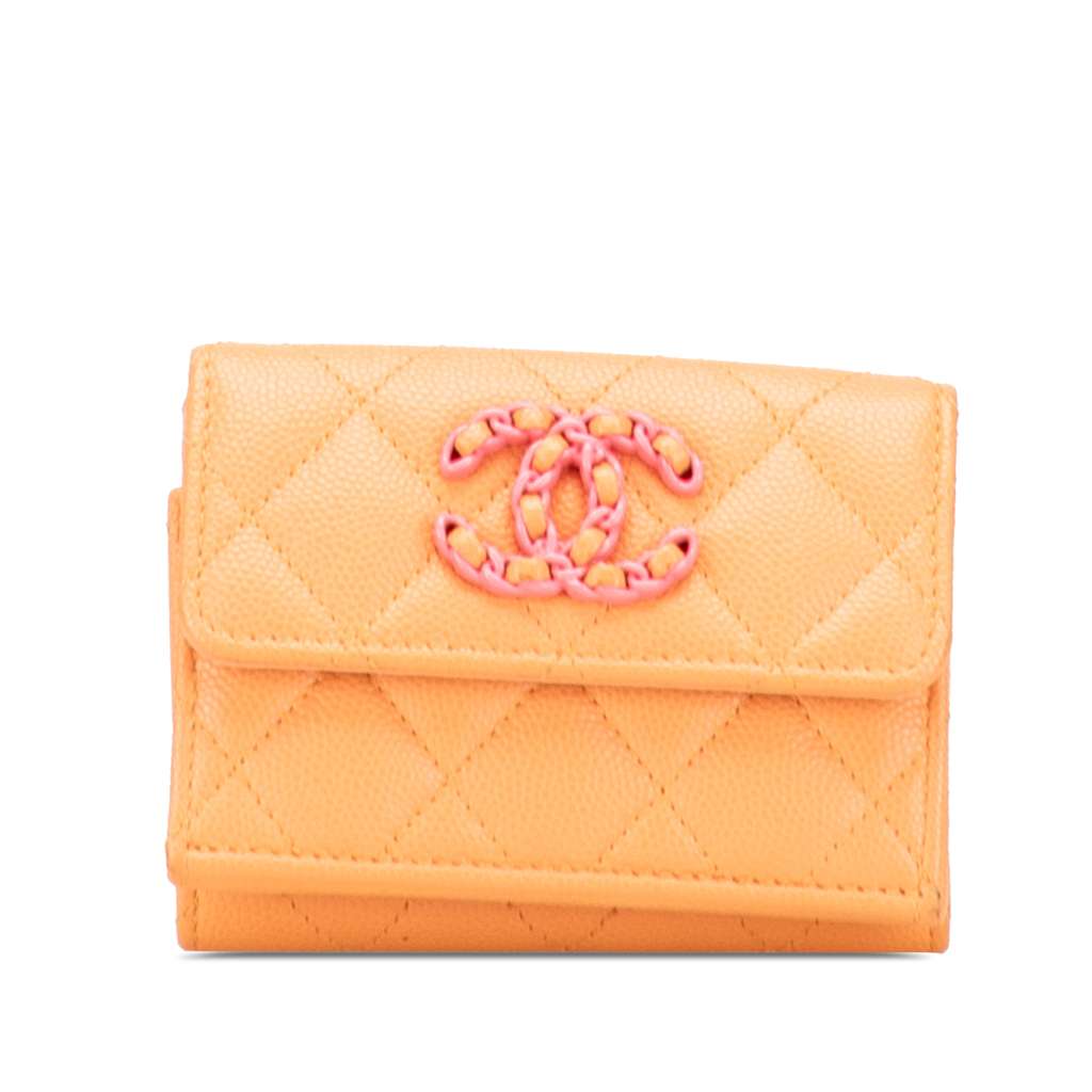 Chanel Quilted Caviar 19 Compact Flap Wallet