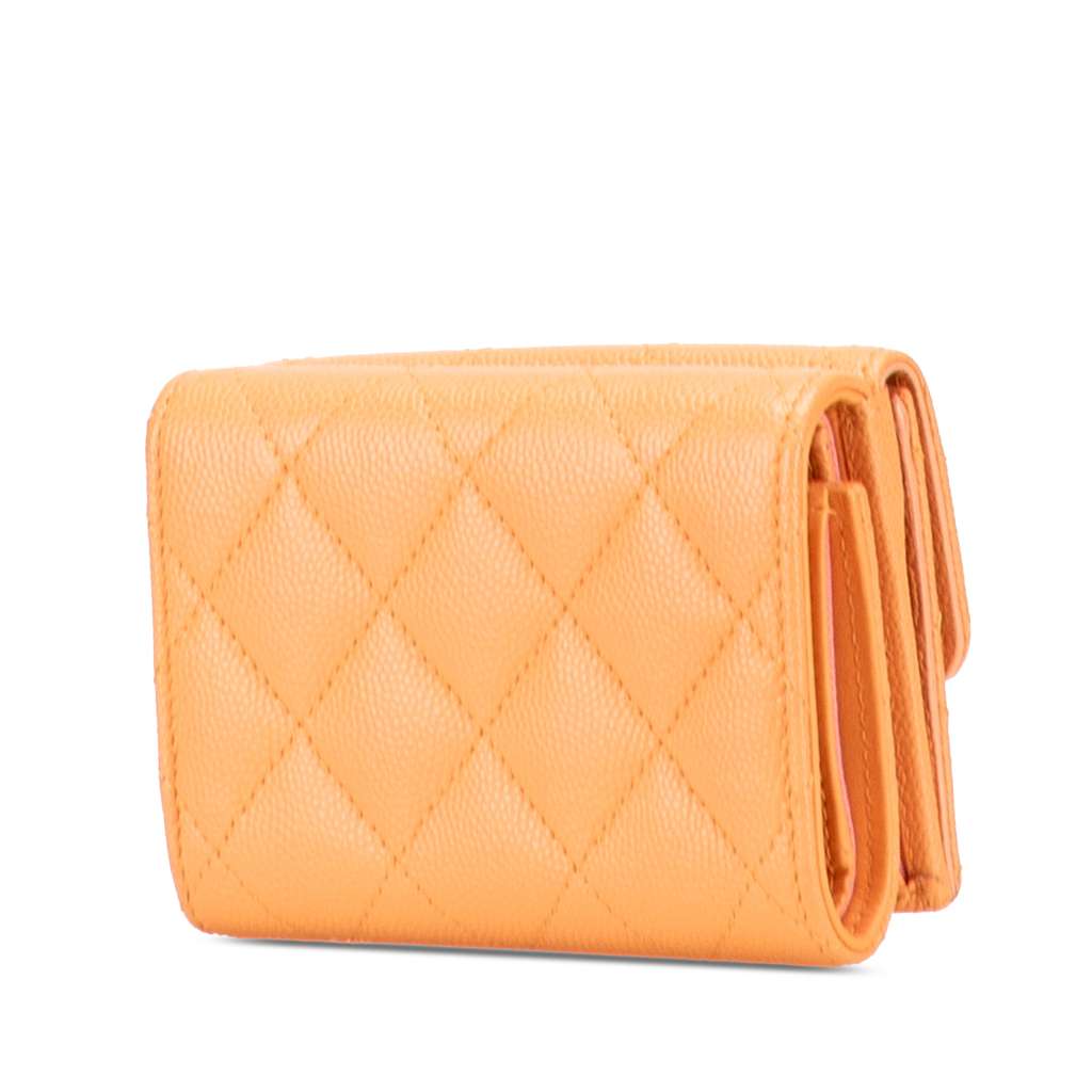 Chanel Quilted Caviar 19 Compact Flap Wallet - Back view