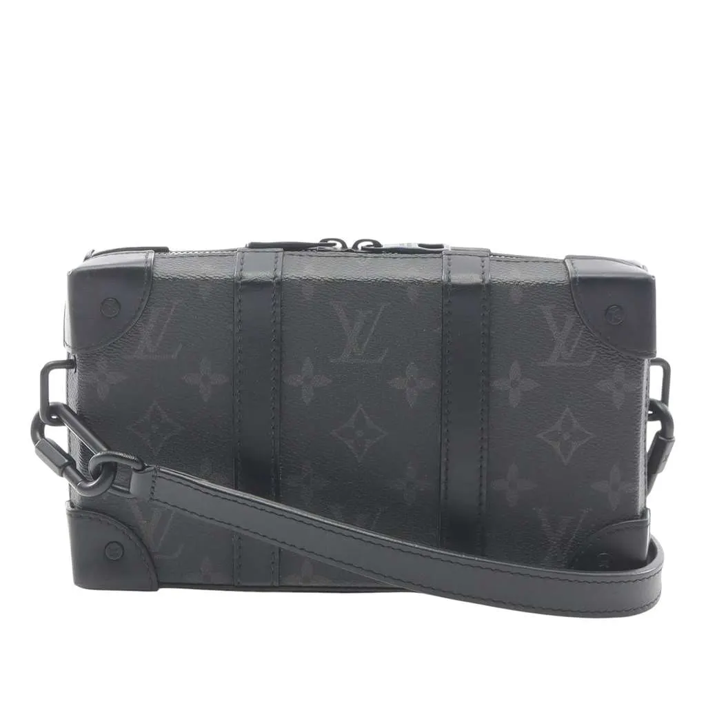 Louis Vuitton Monogram Eclipse Soft Trunk Wallet Crossbody Black Good - Front View