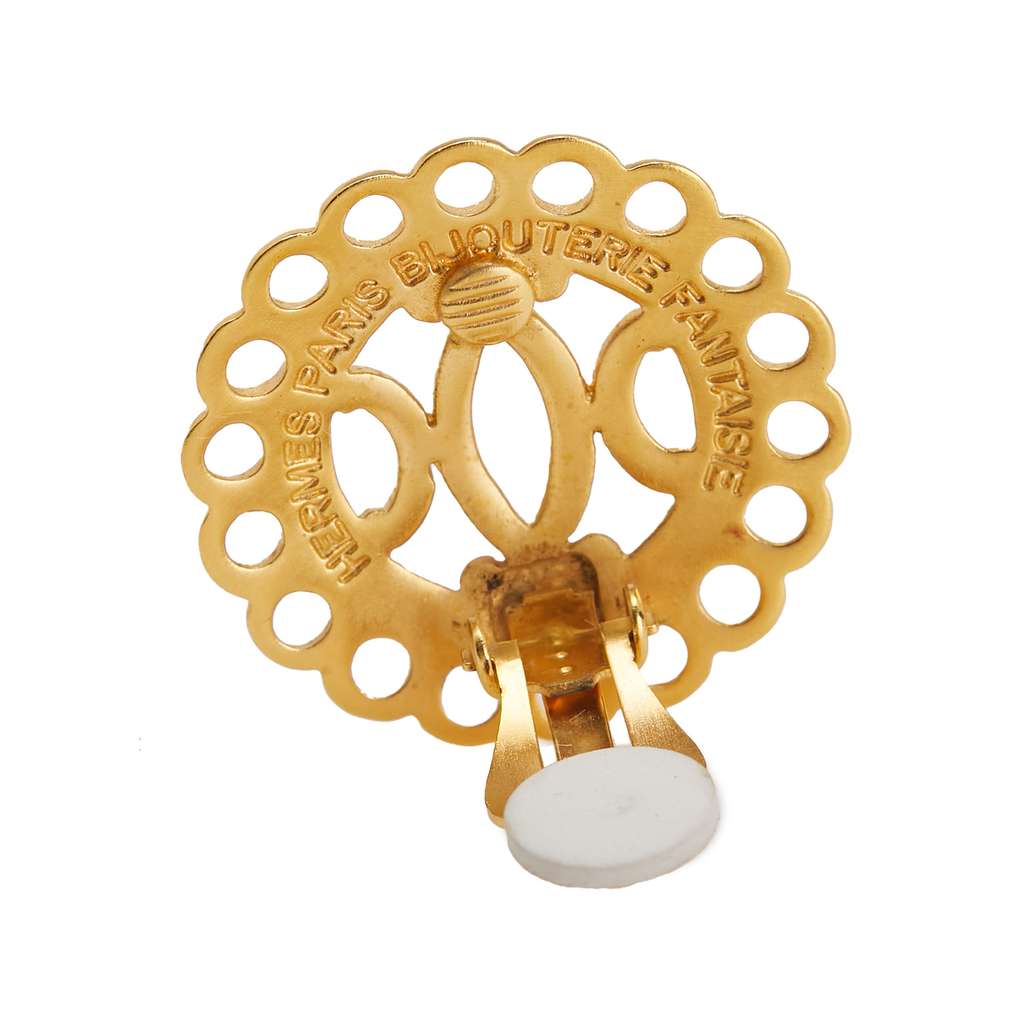 Hermès Gold Plated Bijouterie Fantaisie Clip on Earrings - 3