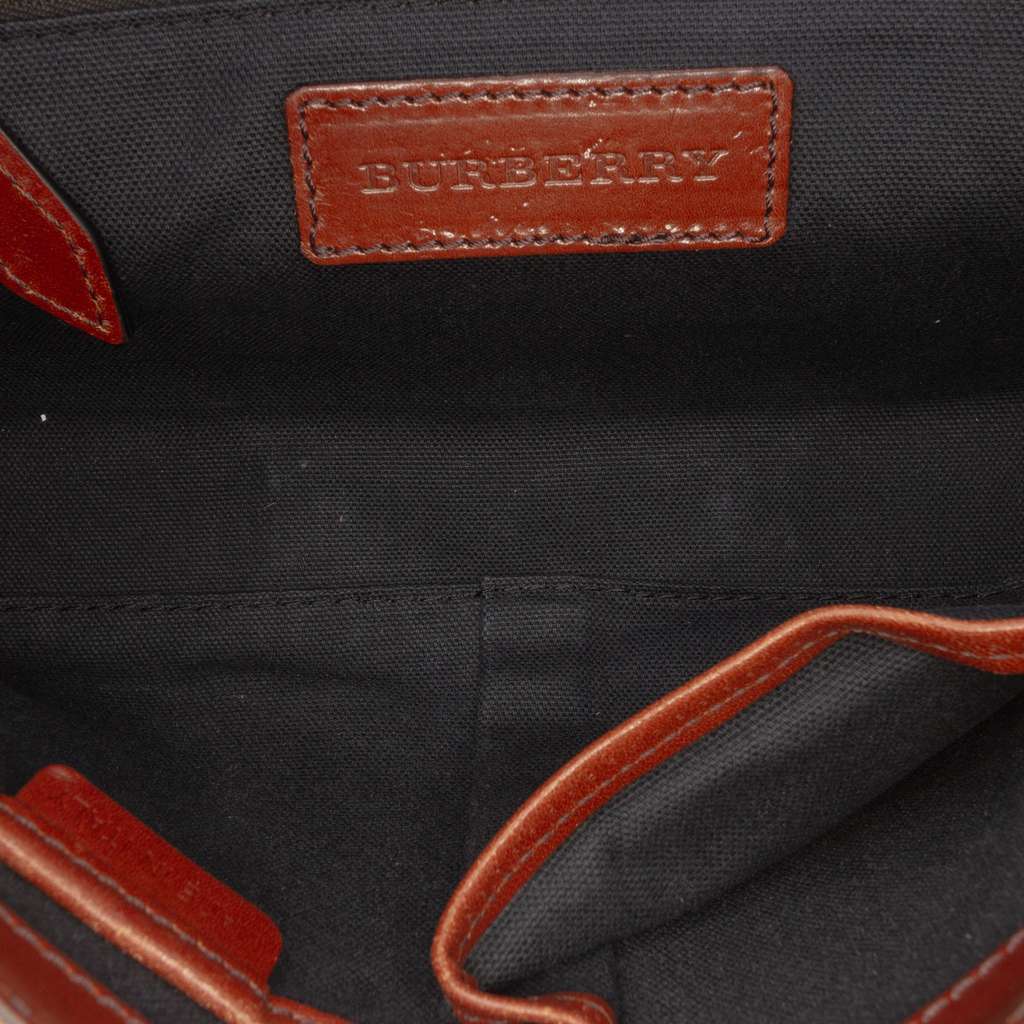 Burberry Leather and House Check Canvas Bridle Abbott Crossbody - 4