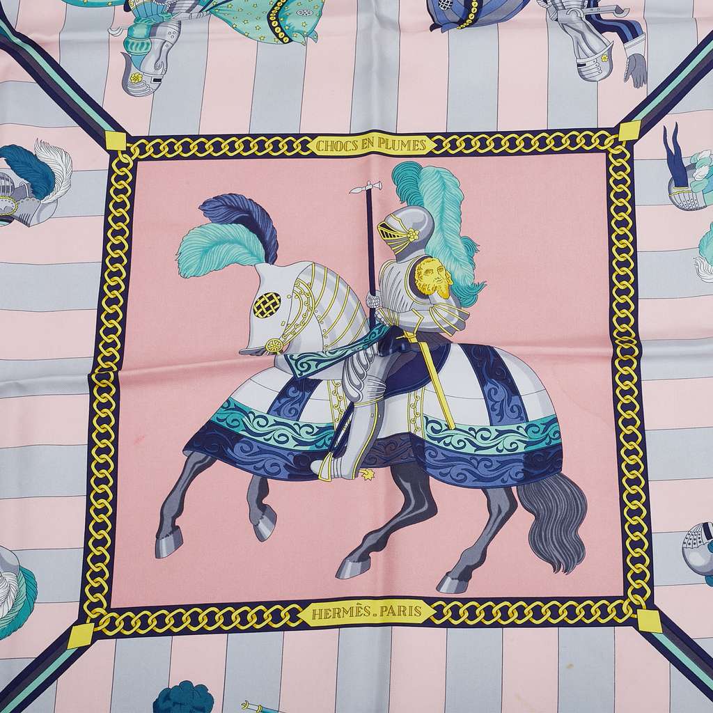 Hermès Chocs En Plumes Silk Scarf - Back view