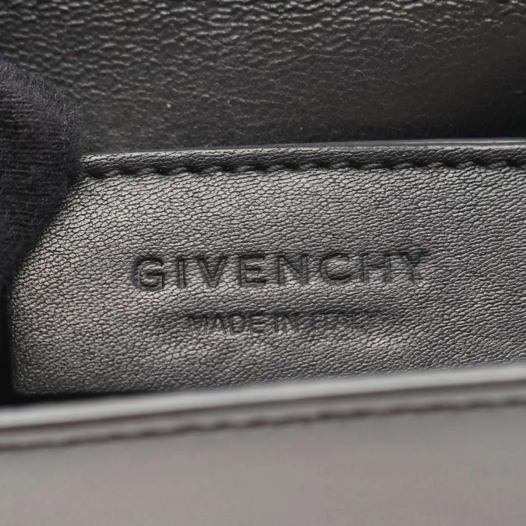Givenchy Mini Smooth Calfskin Bow Cut Crossbody Black Leather Good - Model View