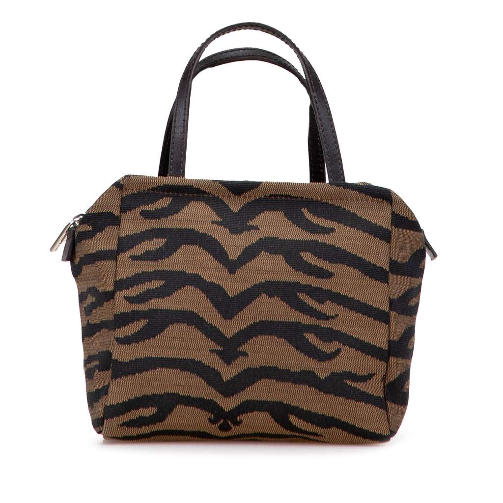Fendi Zebra Print Canvas Handbag