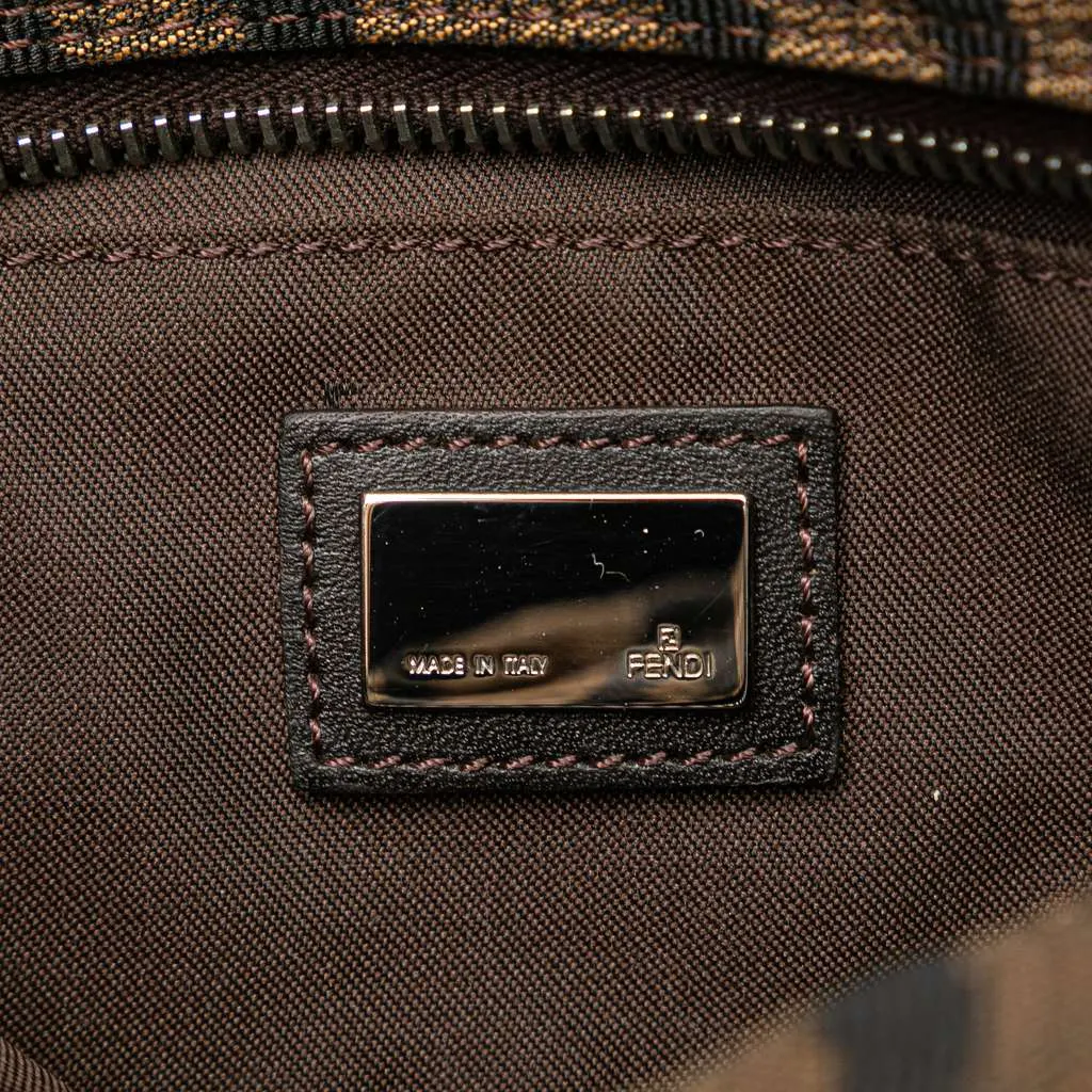 Fendi Zebra Print Canvas Handbag Brown Canvas Good - Box View