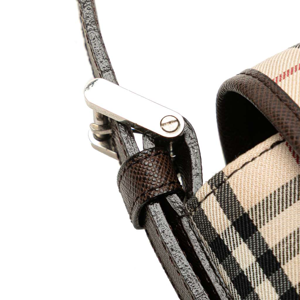 Burberry House Check Canvas Flap Shoulder Bag - Image 11