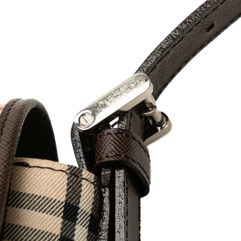 Burberry House Check Canvas Flap Shoulder Bag - Image 12