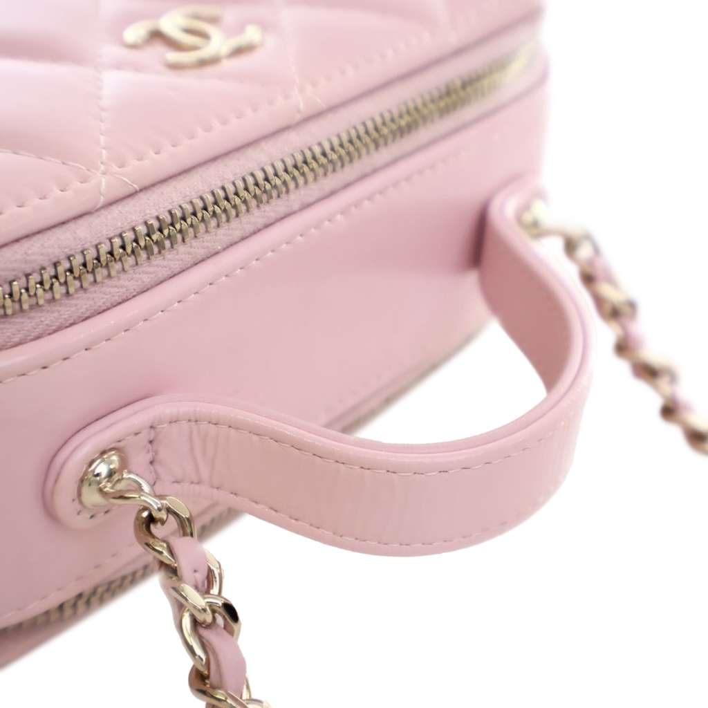 Chanel Mini CC Glazed Calfskin Double Zip Top Handle Vanity Case - Image 14