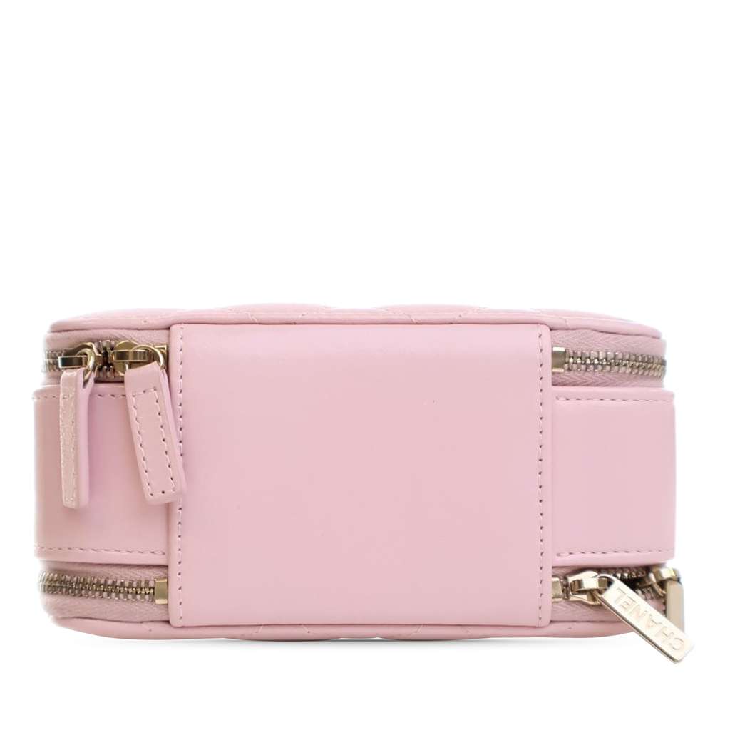 Chanel Mini CC Glazed Calfskin Double Zip Top Handle Vanity Case - Image 6