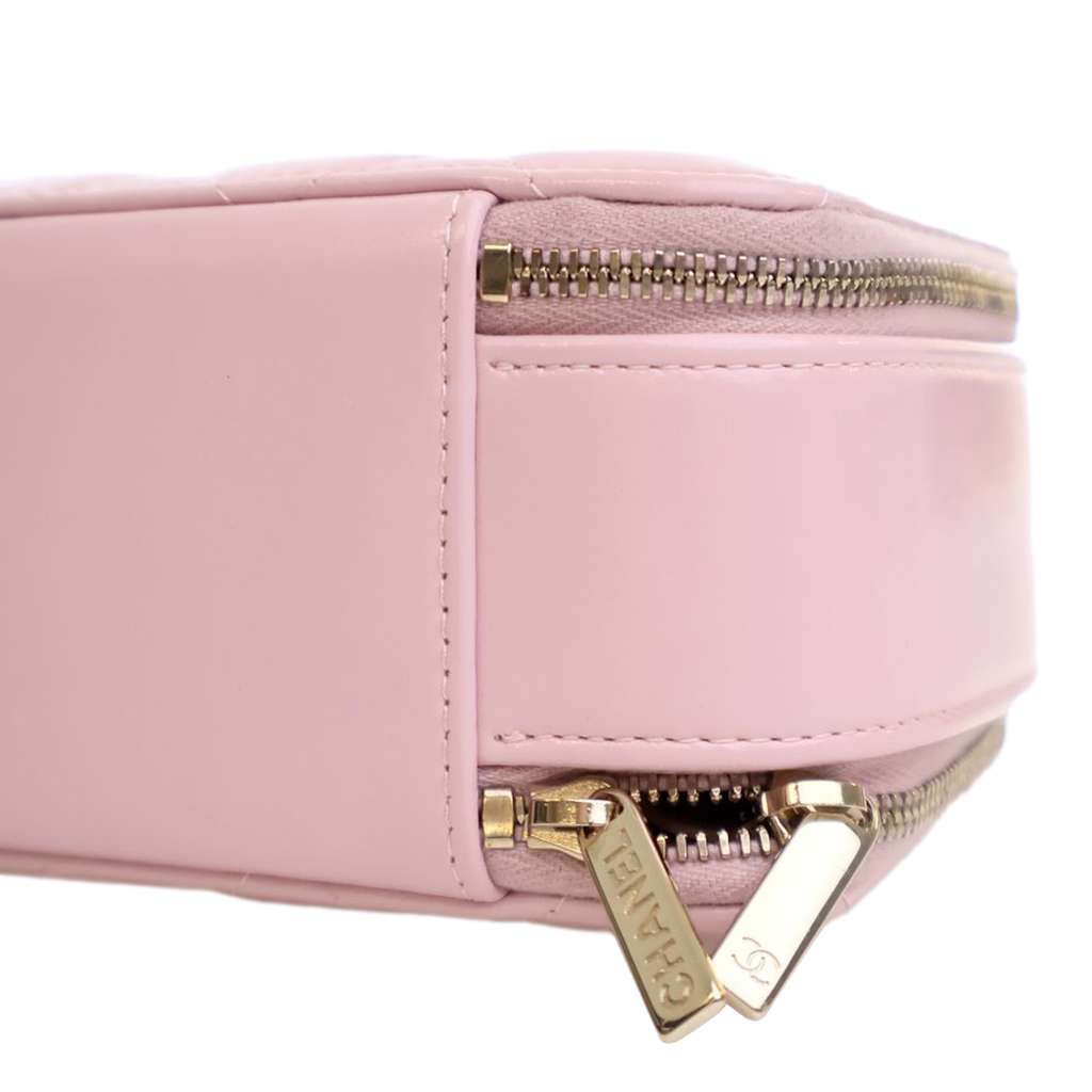 Chanel Mini CC Glazed Calfskin Double Zip Top Handle Vanity Case - Image 10