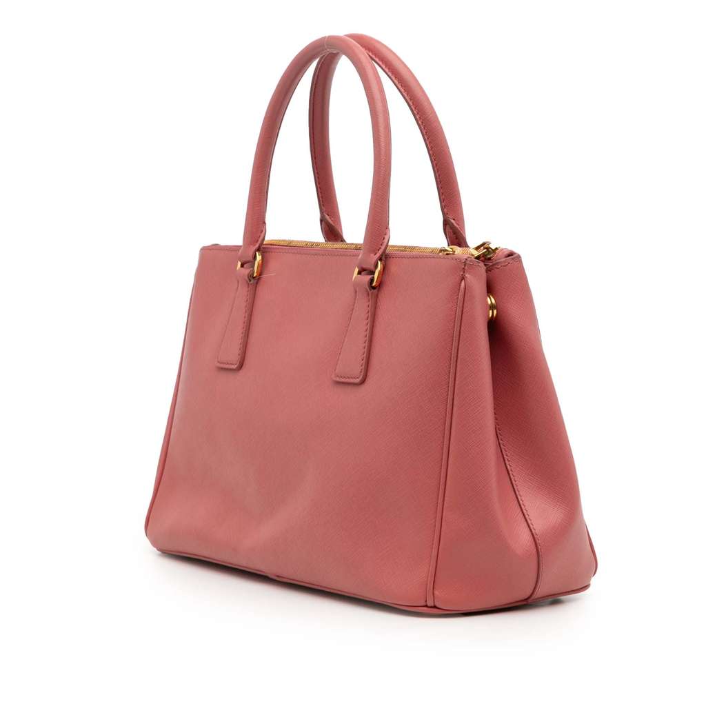 Prada Small Saffiano Lux Galleria Double Zip Satchel - Back view