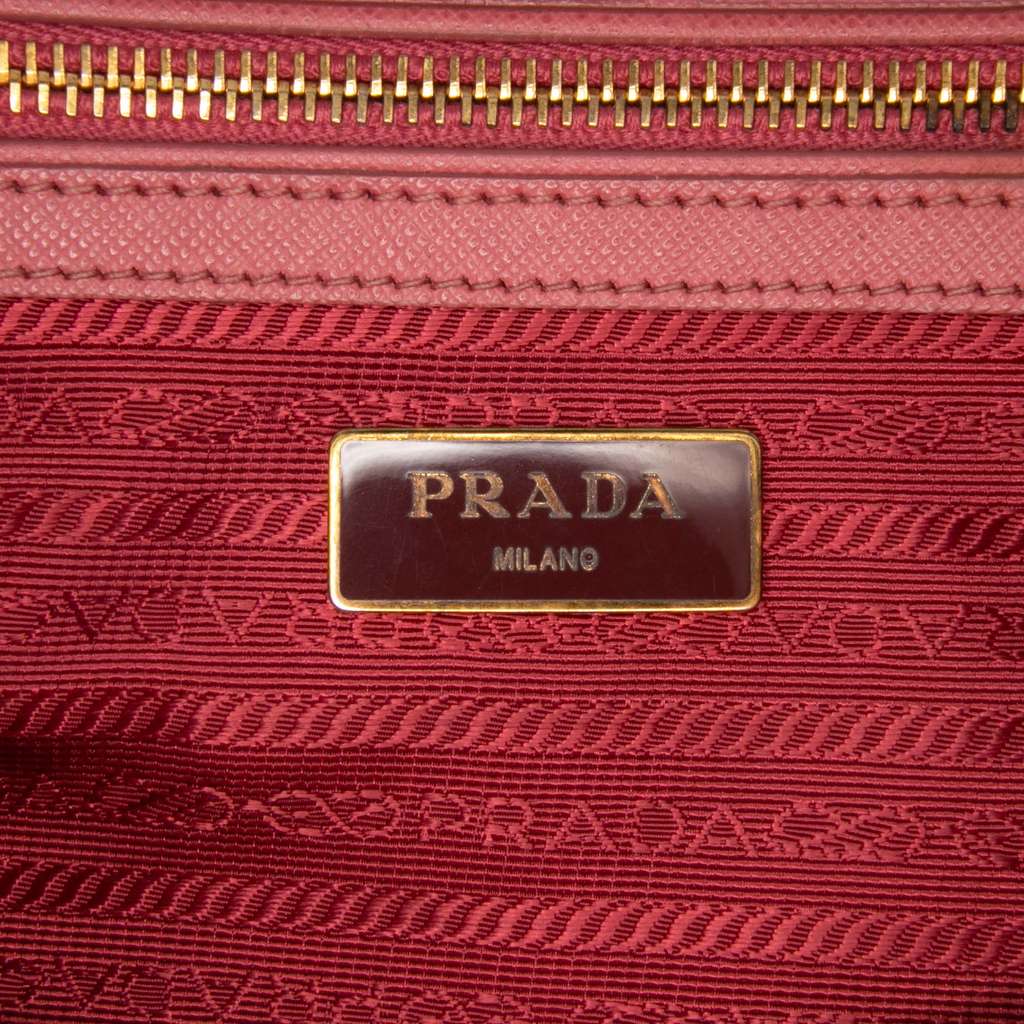 Prada Small Saffiano Lux Galleria Double Zip Satchel - Side view