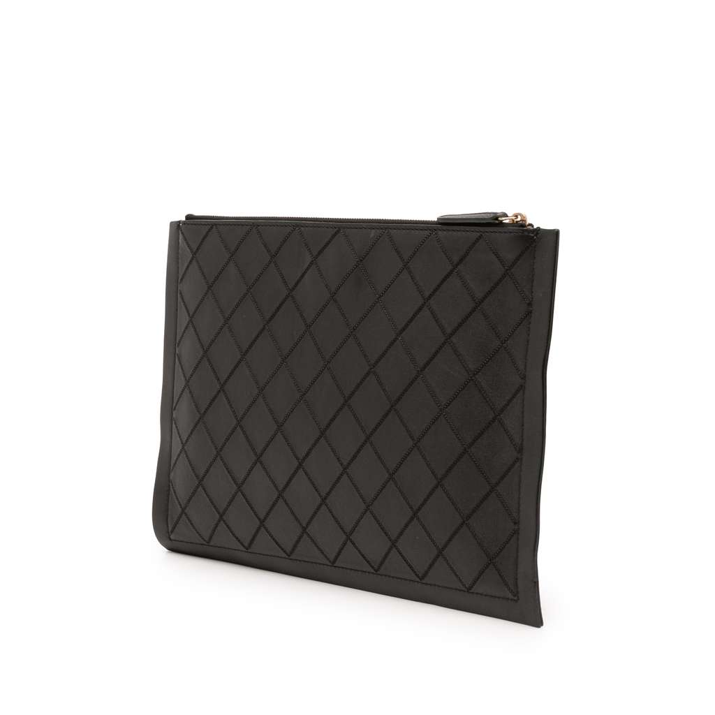 Chanel CC Stitched Lambskin Clutch - 2