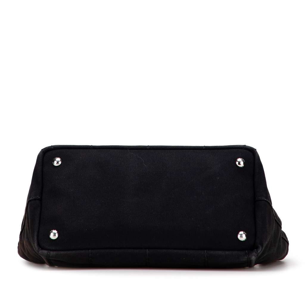 Prada Canvas Wood Handle Canapa Logo Satchel - Image 6