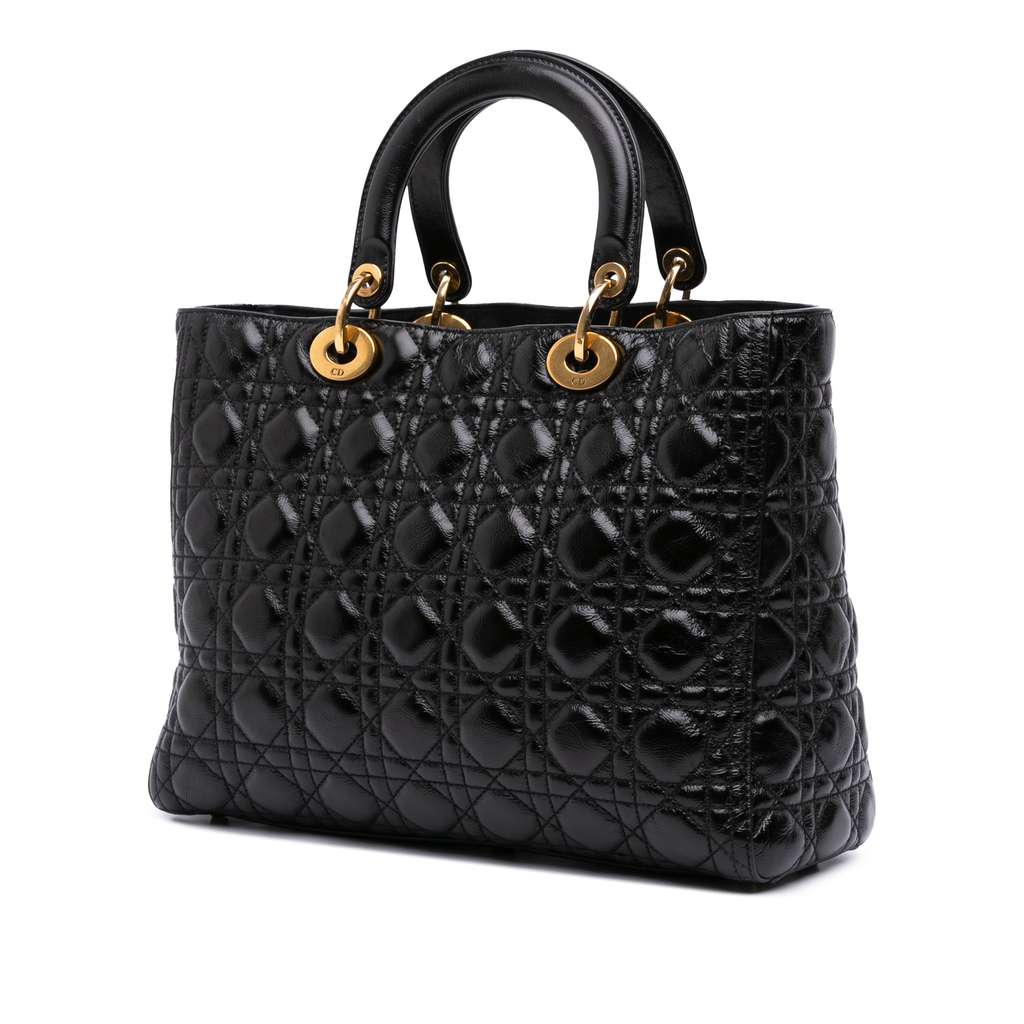 Dior Large Crinkled Patent Cannage Lady Dior - Back view