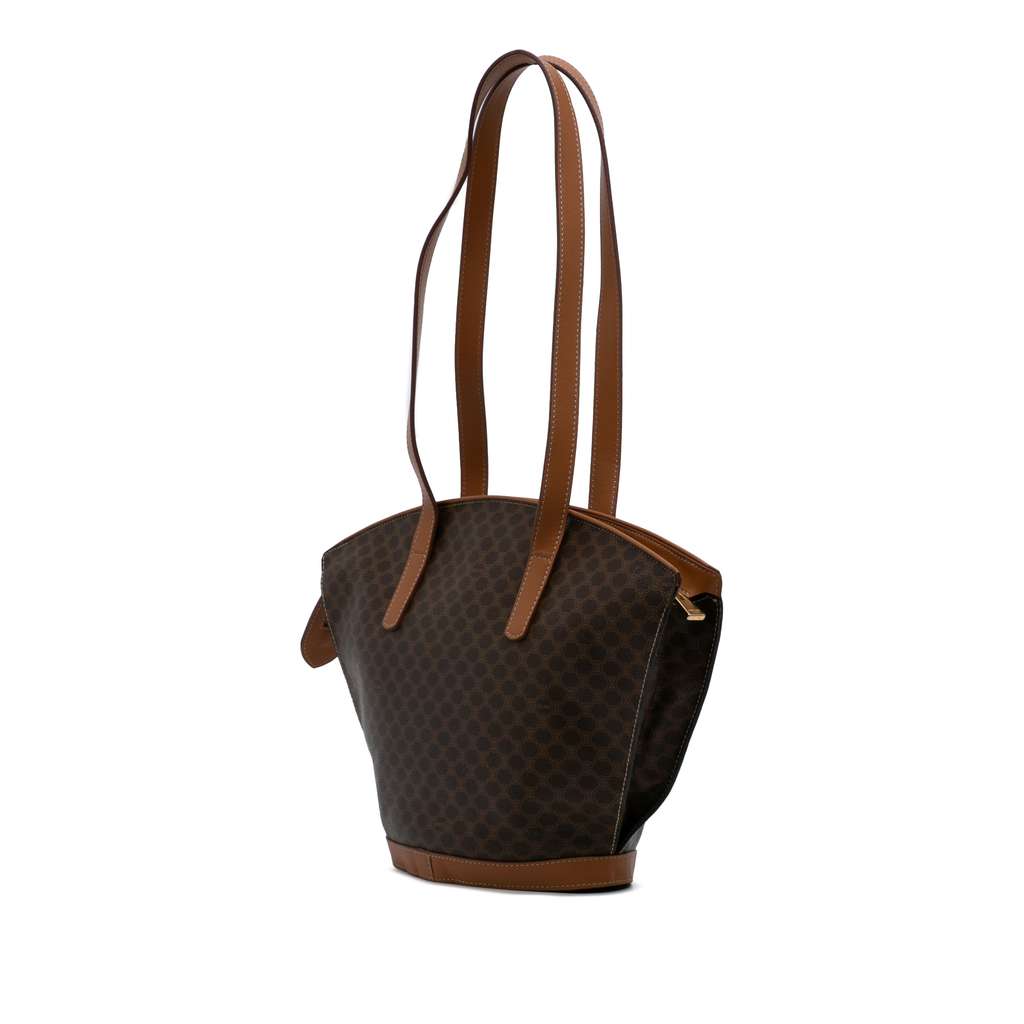 Celine Macadam Coated Canvas Shoulder Bag - Back view