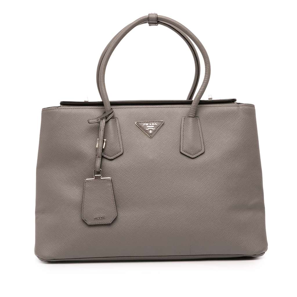 Prada Saffiano Cuir Turnlock Twin Satchel