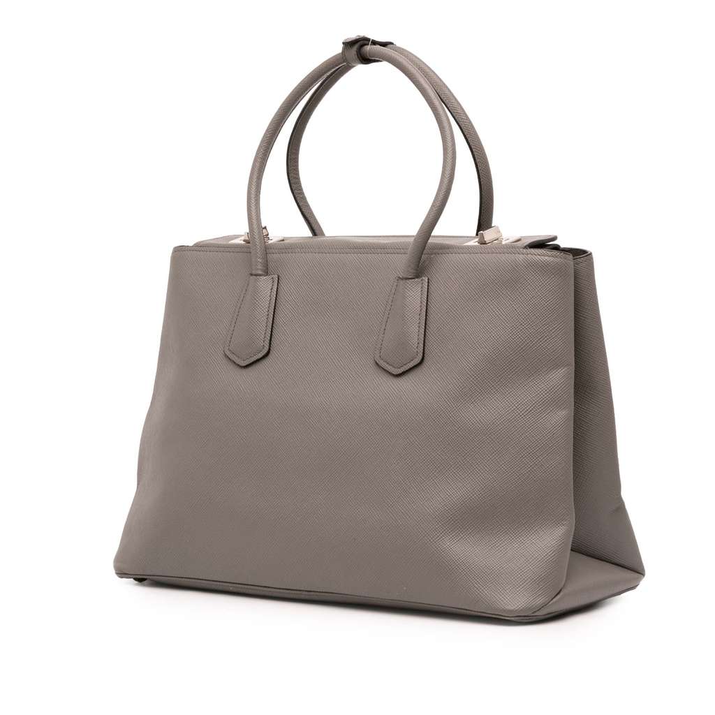 Prada Saffiano Cuir Turnlock Twin Satchel - Back view