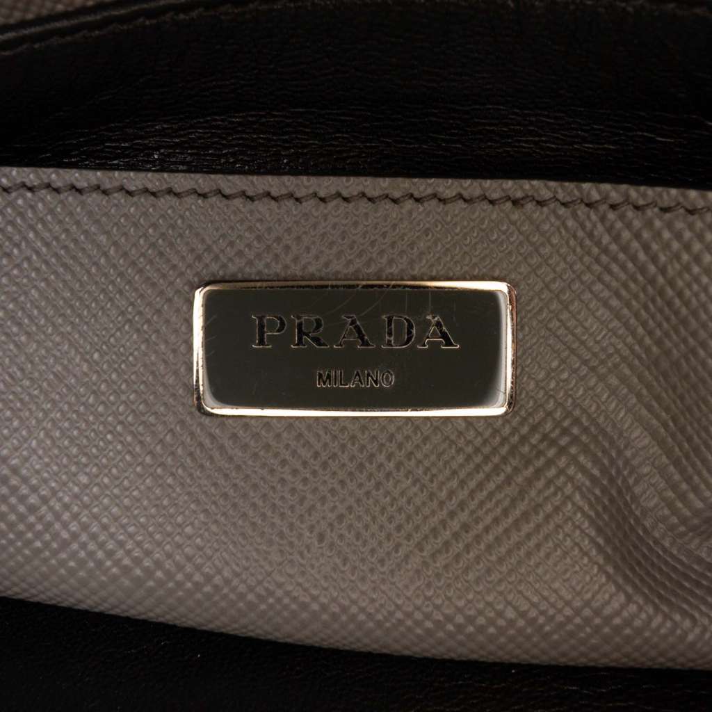 Prada Saffiano Cuir Turnlock Twin Satchel - Side view
