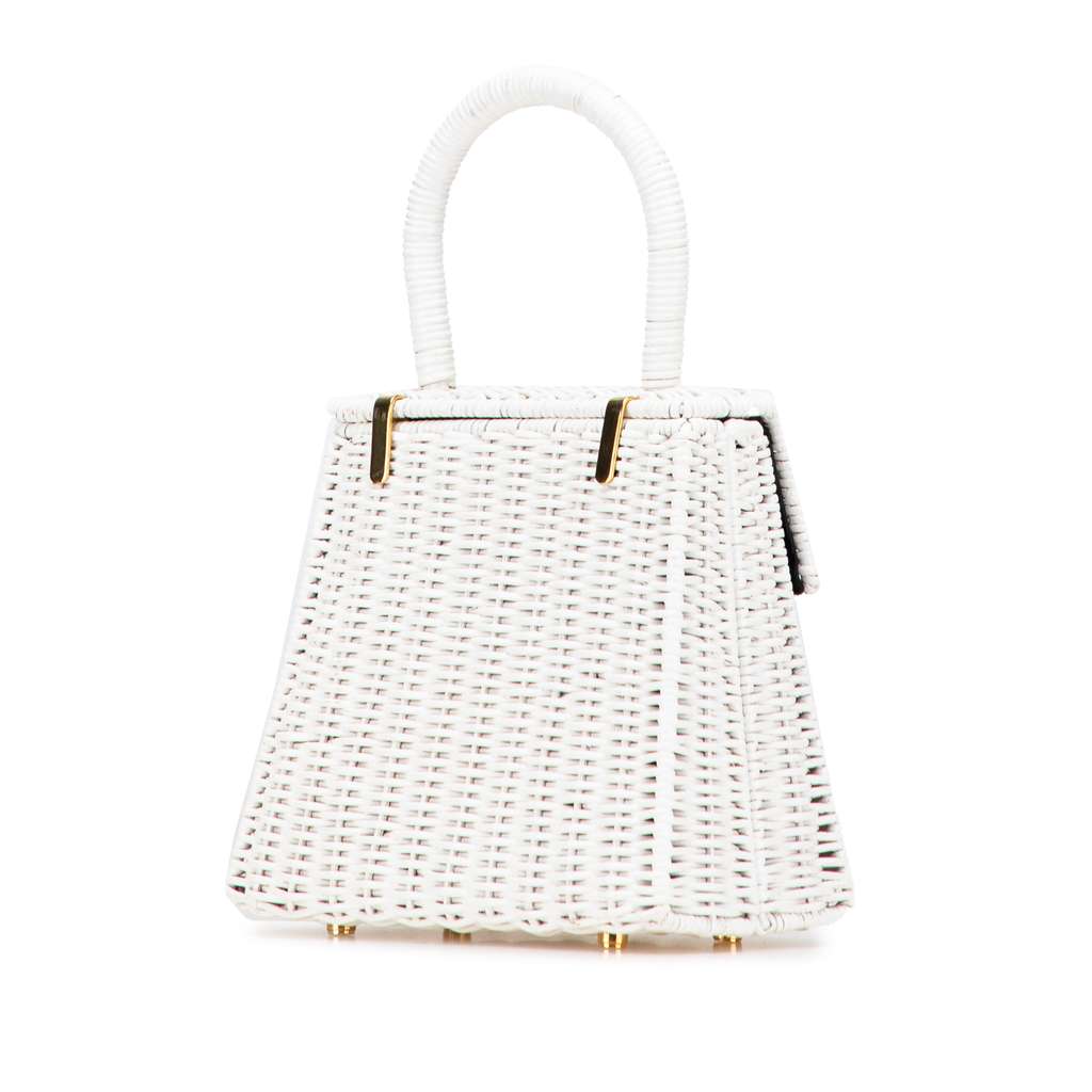 Salvatore Ferragamo Straw Gancini Handbag - Back view