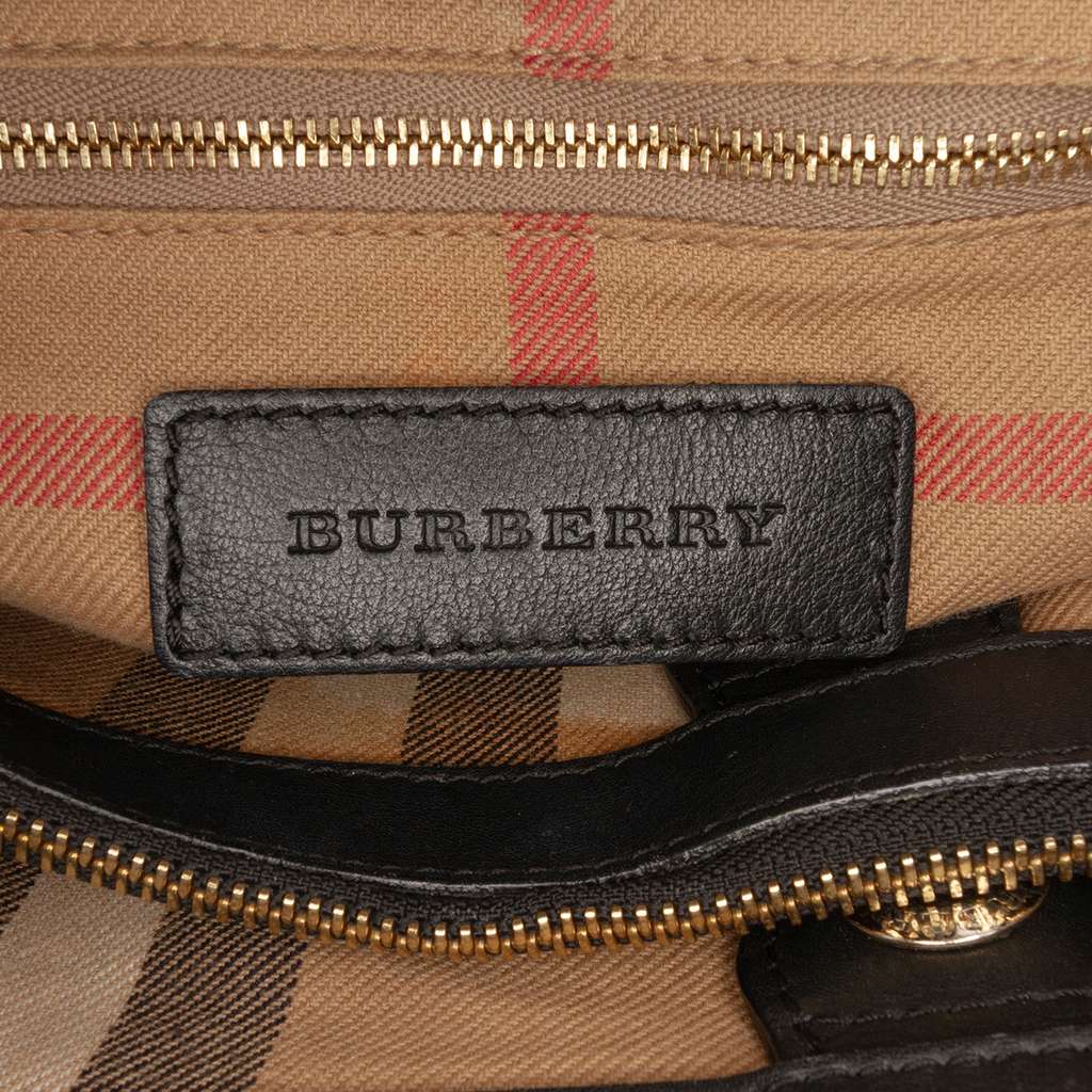 Burberry Large Leather and House Check Banner Satchel - 5