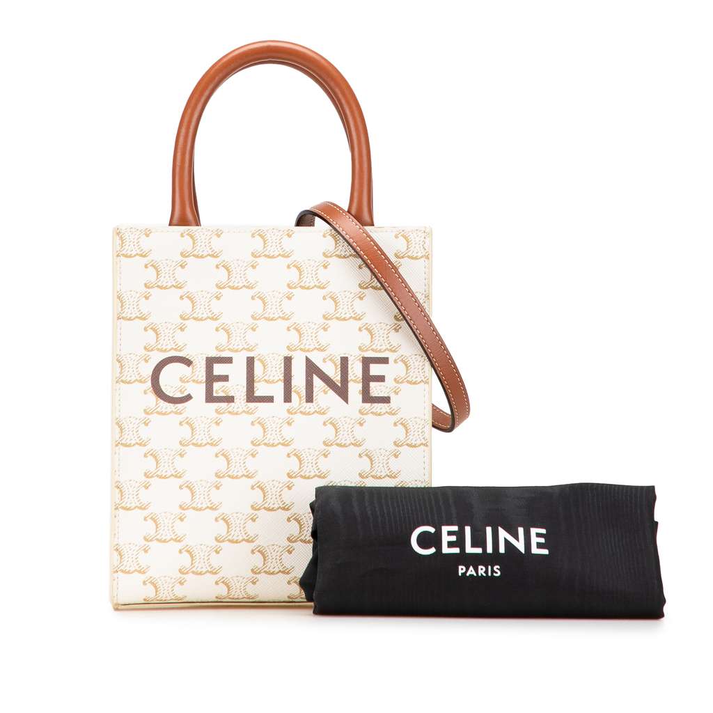 Celine Mini Triomphe Coated Canvas Vertical Cabas Satchel - Image 12