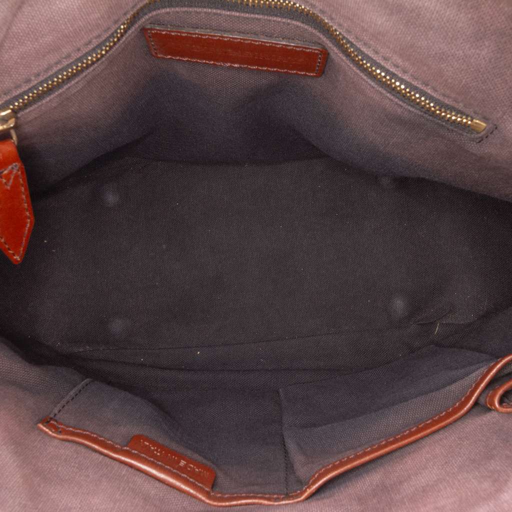 Burberry Small Leather Trimmed House Check Canvas Bridle Orchard Satchel - 4