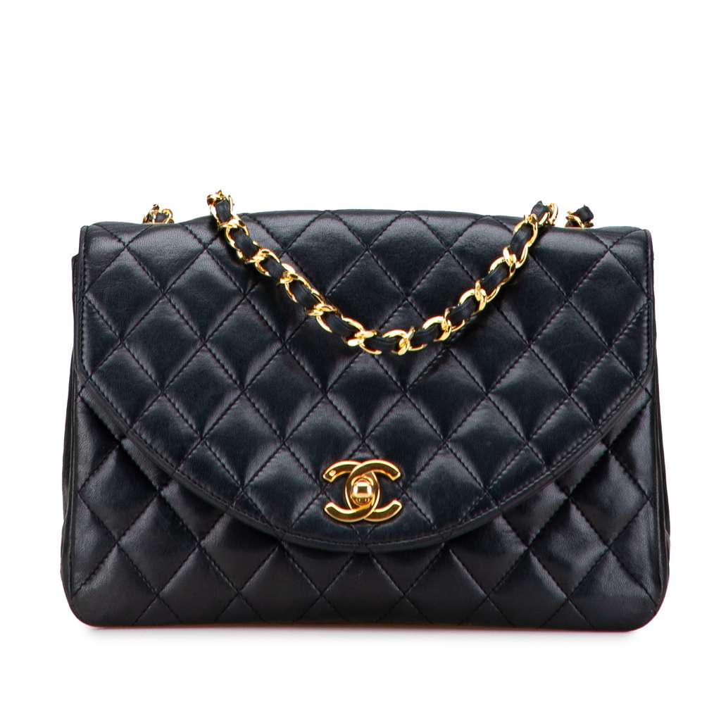 Chanel Quilted Lambskin Half Moon Single Flap