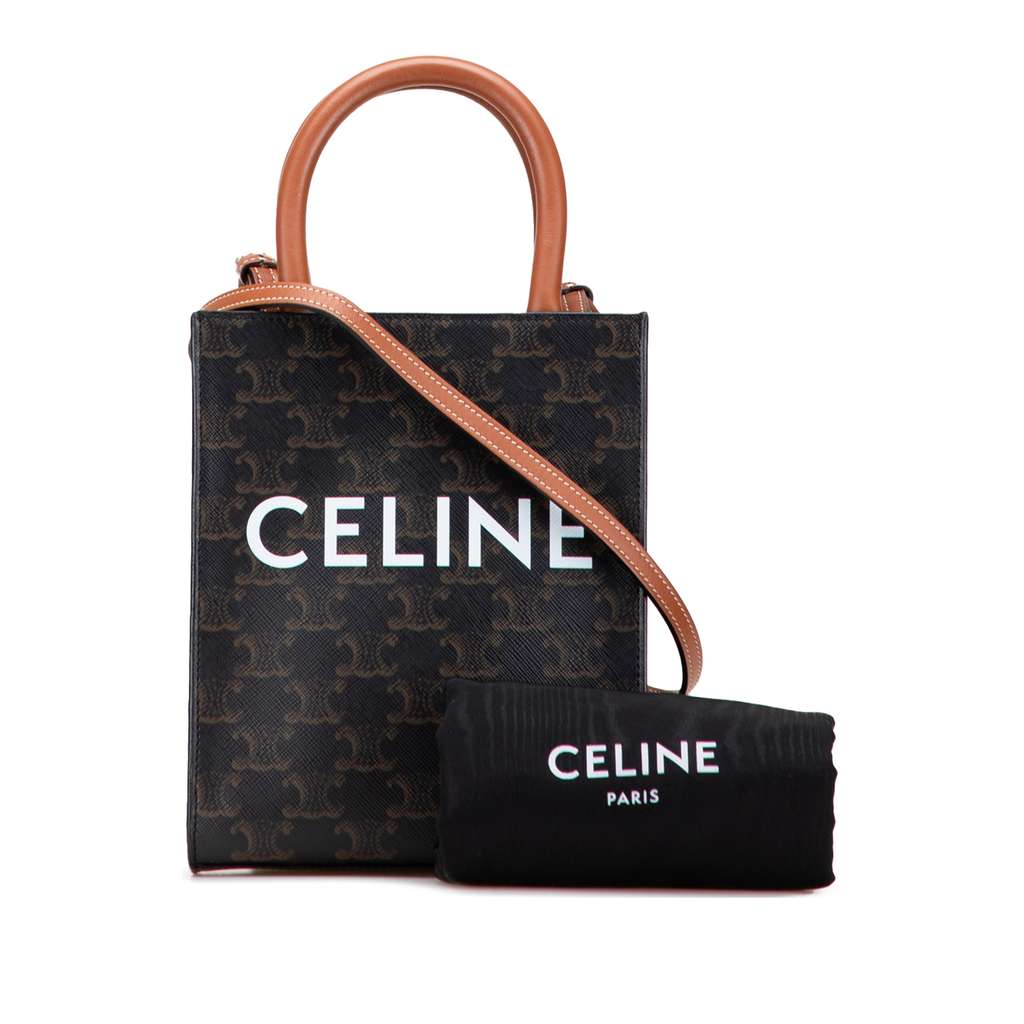 Celine Mini Triomphe Coated Canvas Vertical Cabas Satchel - Image 12