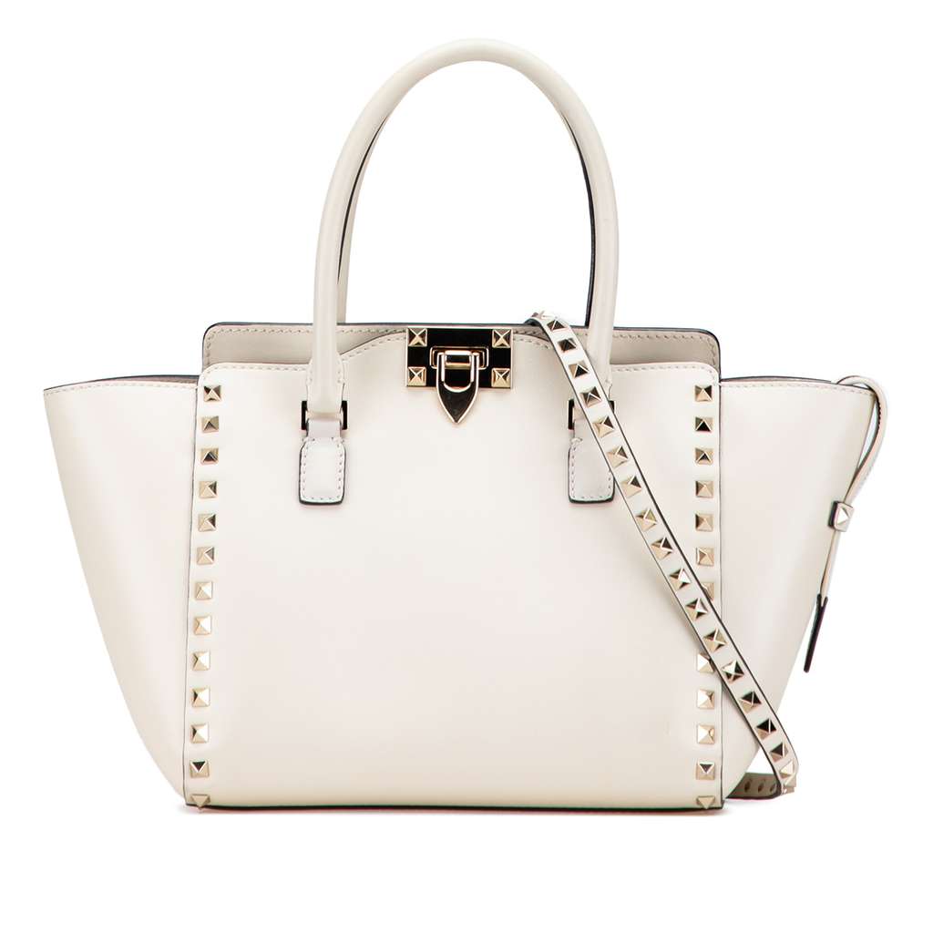 Valentino Mini Leather Rockstud Double Handle Tote