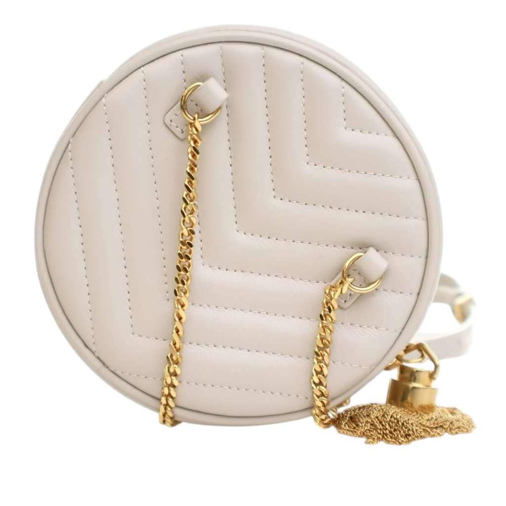 Saint Laurent Baby Chevron Calfskin Round Vinyle Belt Bag - 4