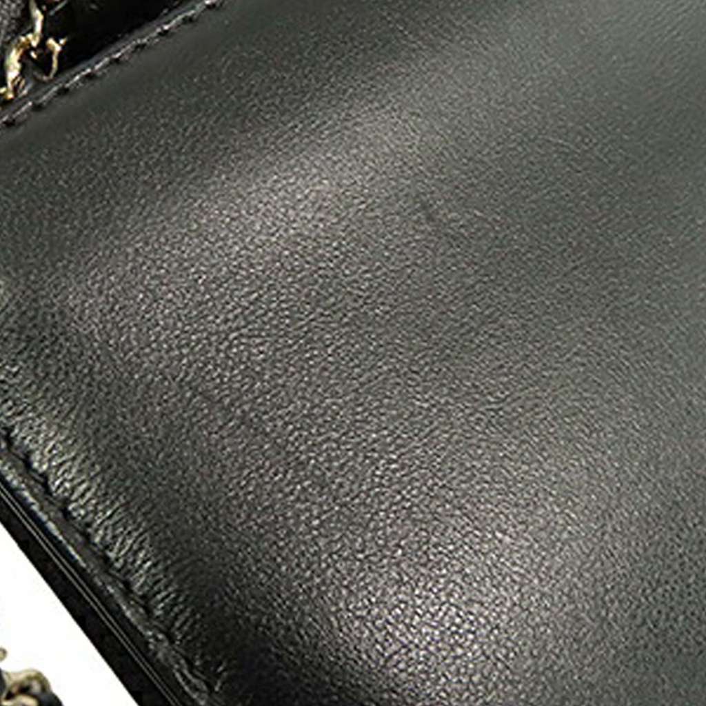 Chanel CC Stitched Lambskin Clutch With Chain - Side view