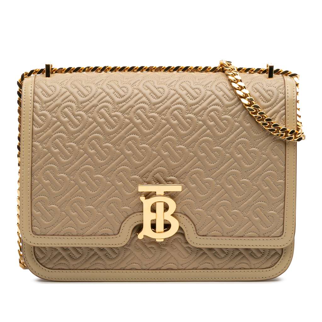Burberry Medium TB Monogram Embossed Calfskin Chain Crossbody
