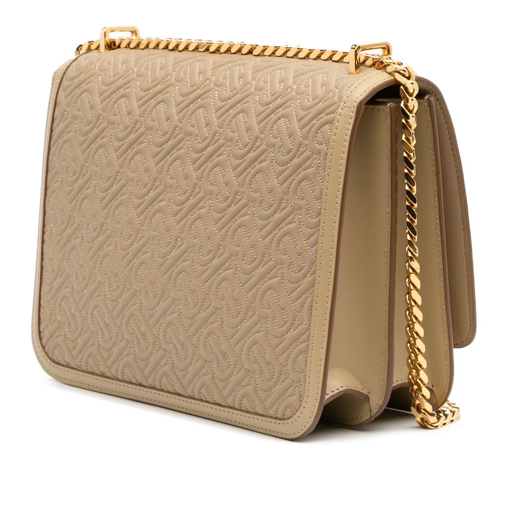 Burberry Medium TB Monogram Embossed Calfskin Chain Crossbody - Back view