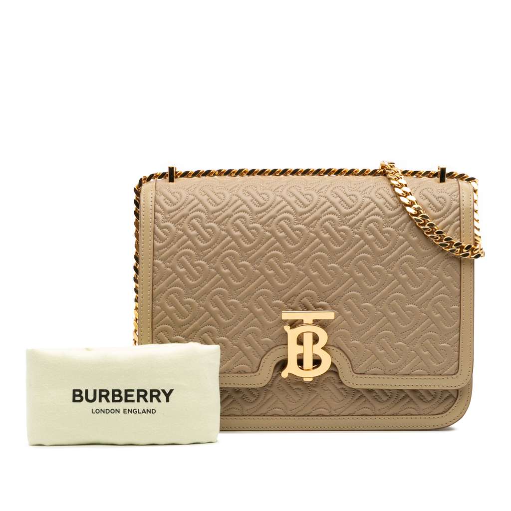 Burberry Medium TB Monogram Embossed Calfskin Chain Crossbody - Image 13