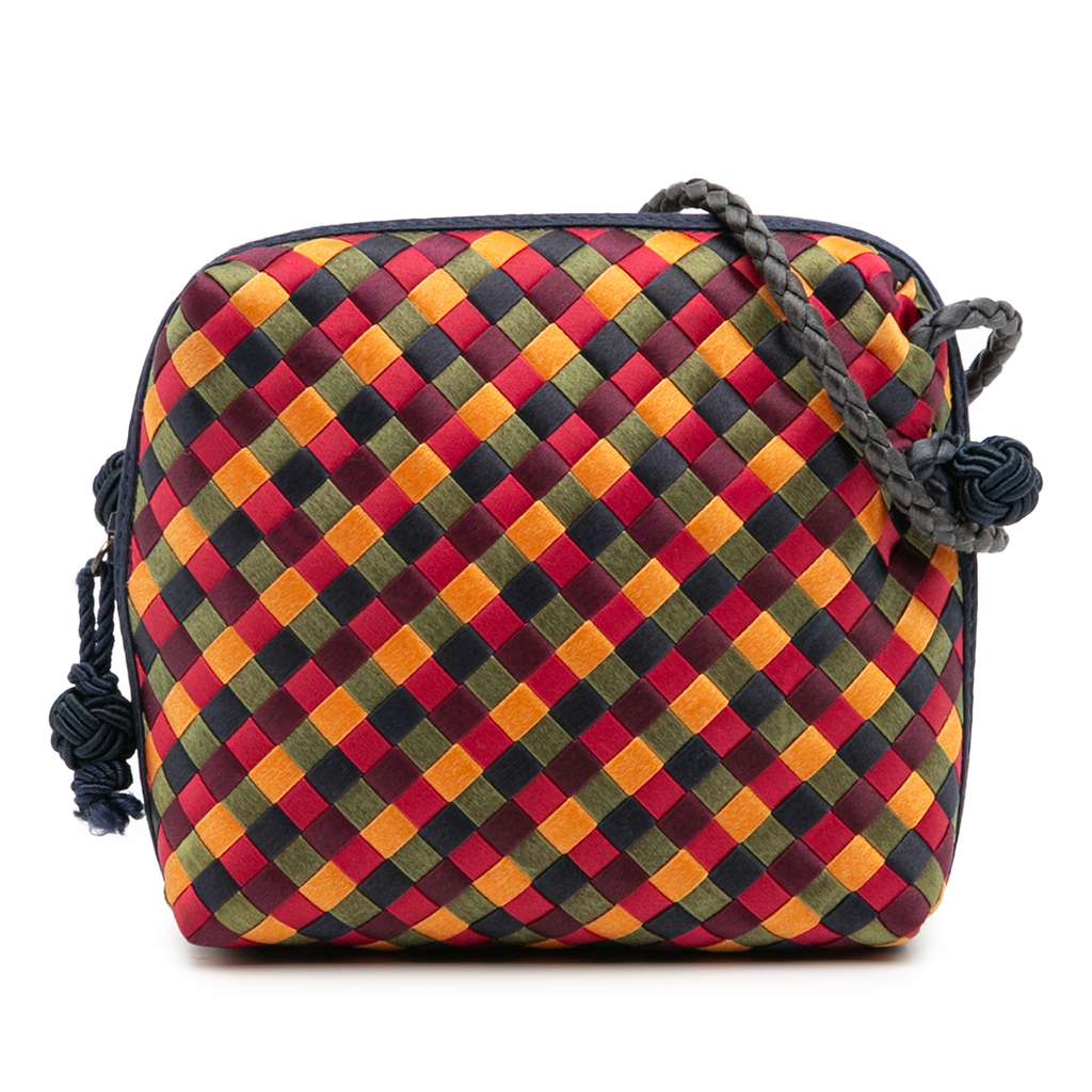Bottega Veneta Mini Satin Intrecciato Multicolor Nodini Crossbody