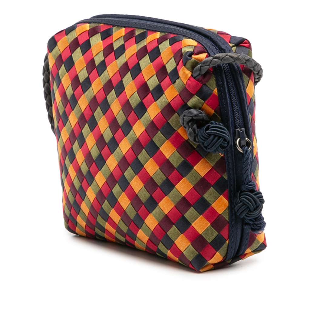 Bottega Veneta Mini Satin Intrecciato Multicolor Nodini Crossbody - Back view