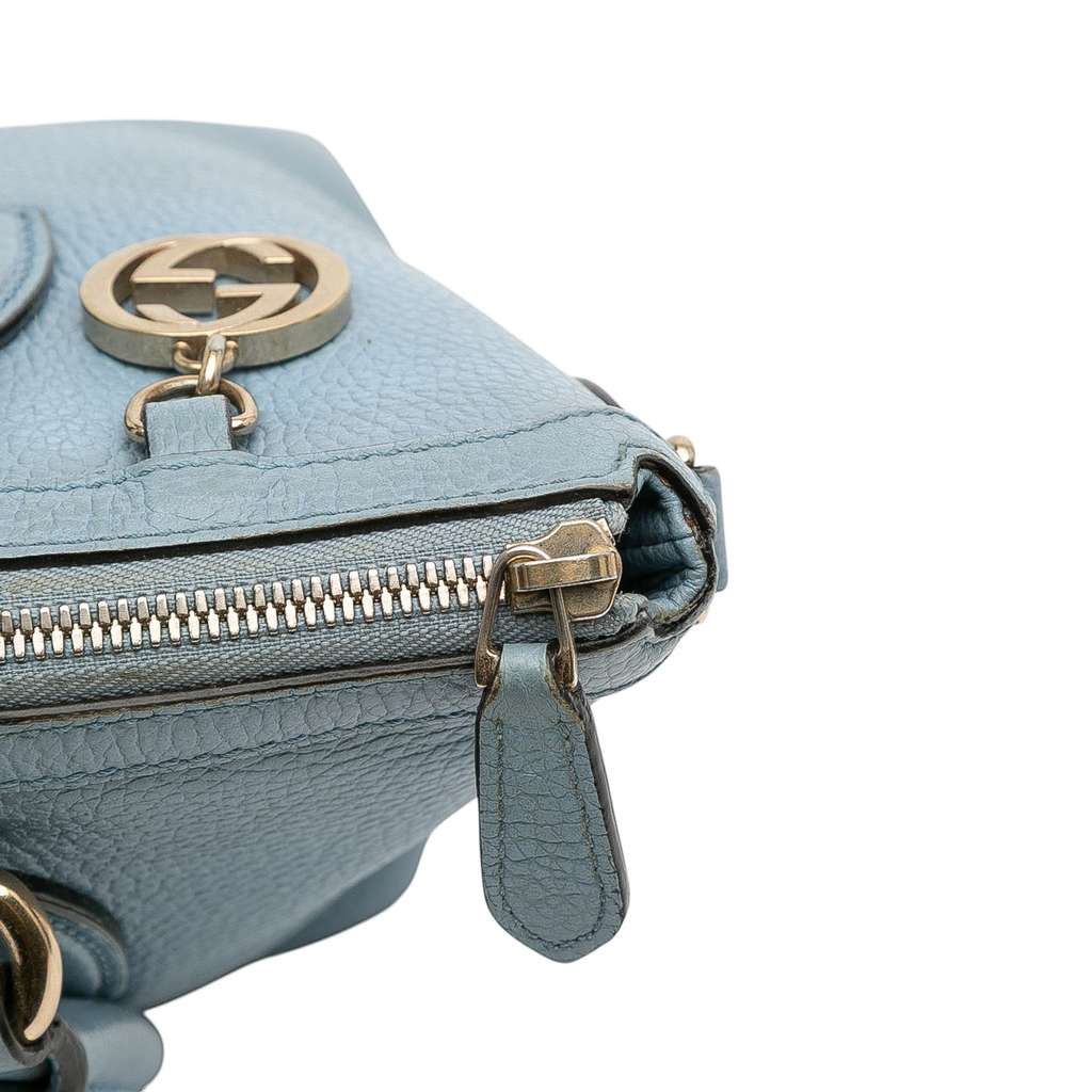 Gucci Leather Interlocking G Charmy Satchel - Image 13