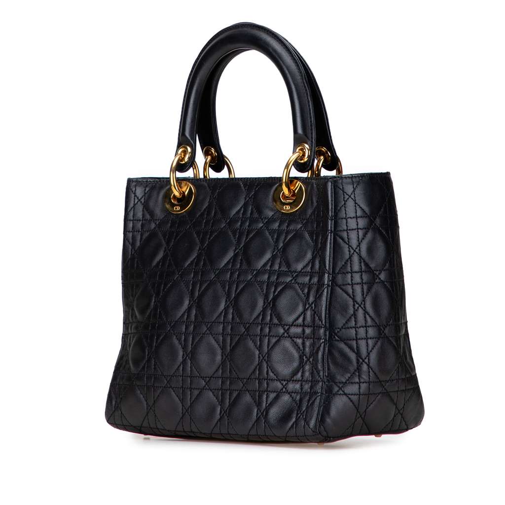 Dior Medium Lambskin Cannage Lady Dior - 3