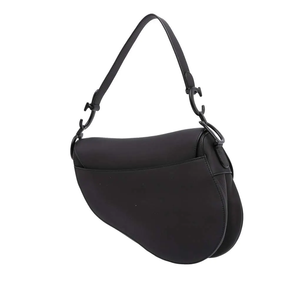 Dior Ultra Matte Calfskin Saddle Bag Black Leather Good - Back View