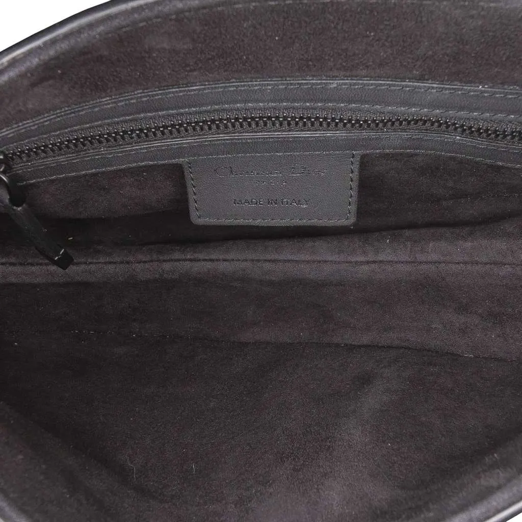 Dior Ultra Matte Calfskin Saddle Bag Black Leather Good - Model View