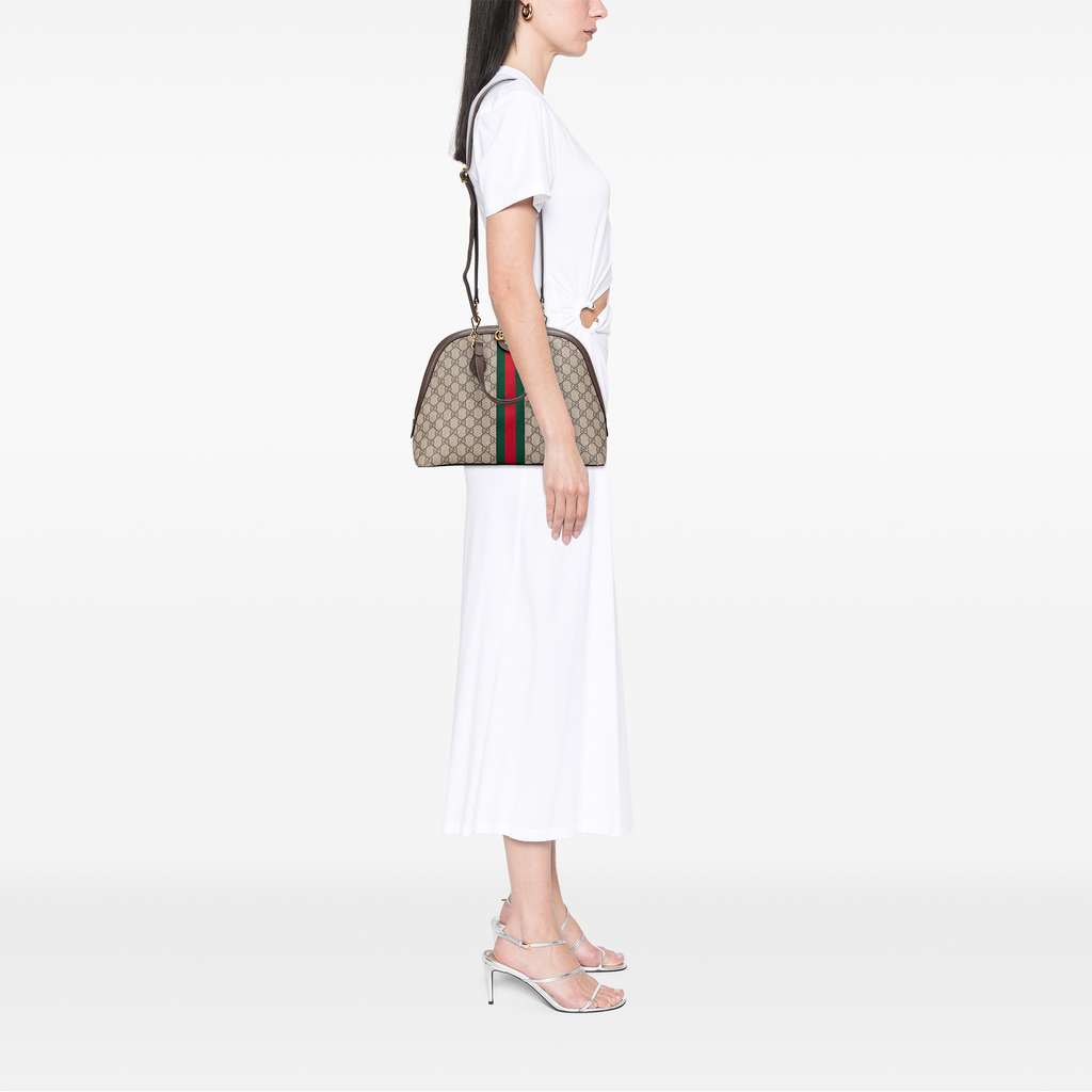 Gucci Medium GG Supreme Ophidia Web Satchel - Image 12