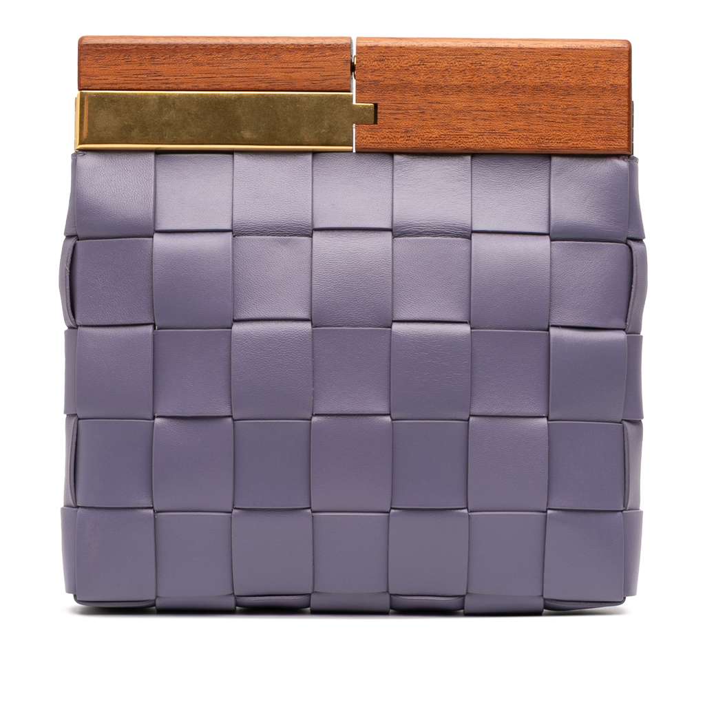 Bottega Veneta Lambskin Maxi Intrecciato The Snap Clutch