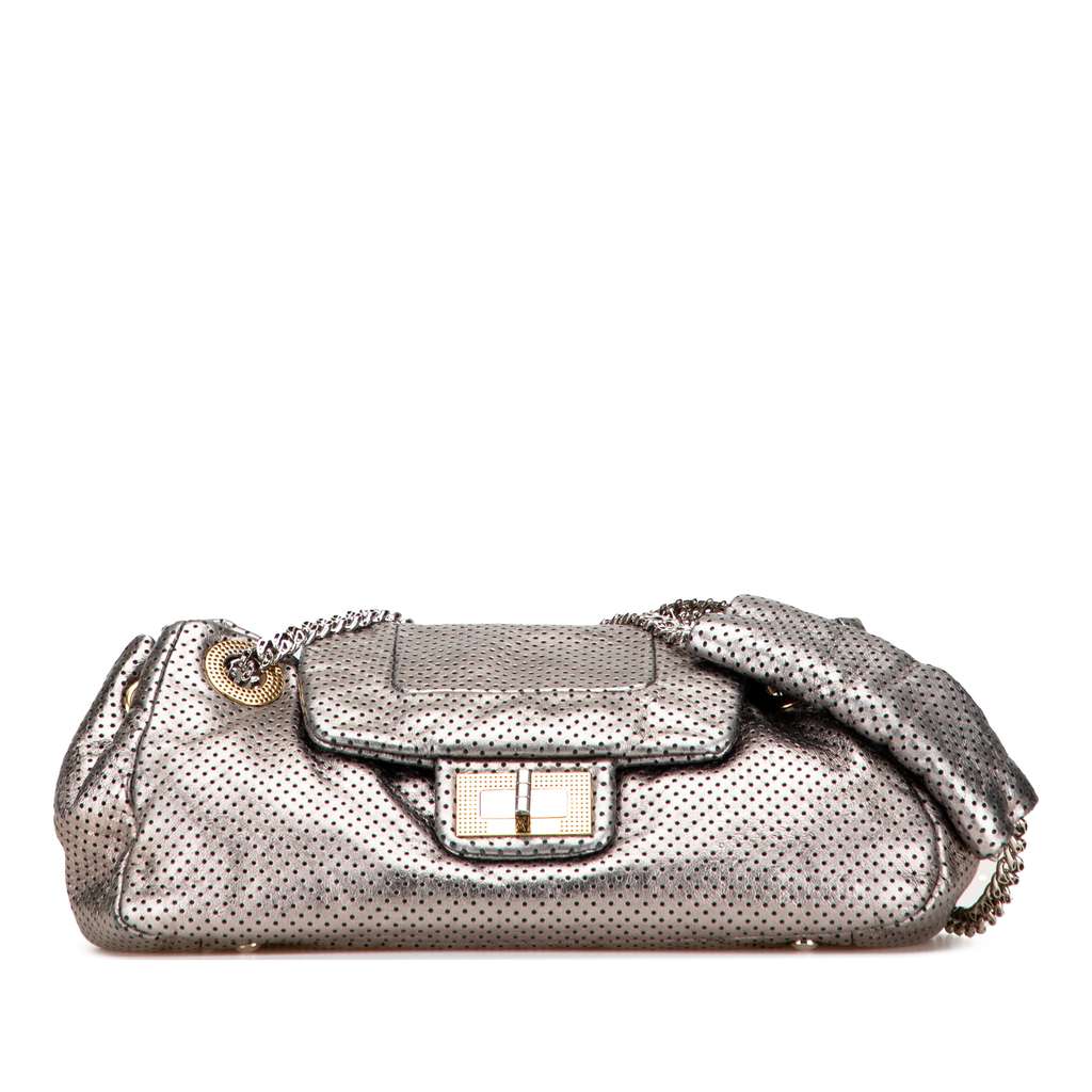 Chanel Metallic Perforated Calfskin Drill Accordion Flap
