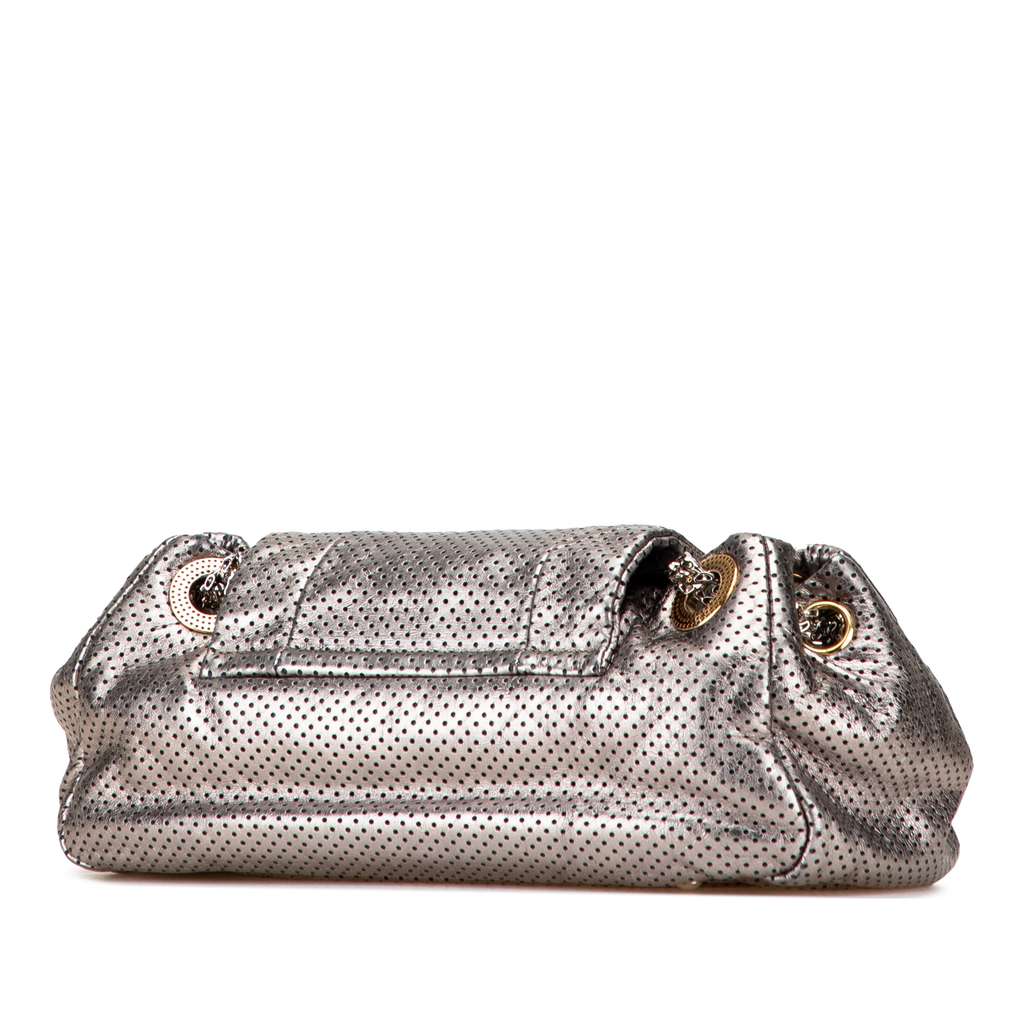 Chanel Metallic Perforated Calfskin Drill Accordion Flap - Back view